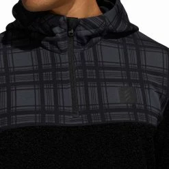 ADIDAS AdiCross Sherpa Plaid 1/4 Zip Sweater 9 ADIDAS AdiCross Sherpa Plaid 1/4 Zip Sweater -Golf Sales Store adidas adicross sherpa plaid 1 4 zip sweater black 03 69644.1632770692