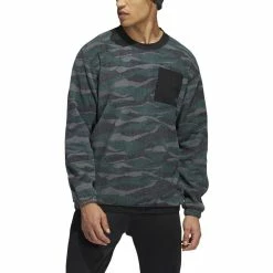 ADIDAS Texture Print Crewneck -Golf Sales Store adidas texture print crewneck black shadow green 01 27881.1673902558