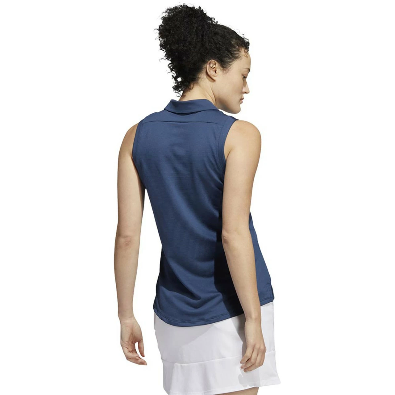 ADIDAS Women's Primeblue Ottoman Stripe Sleeveless Polo 8 ADIDAS Women's Primeblue Ottoman Stripe Sleeveless Polo - Image 6