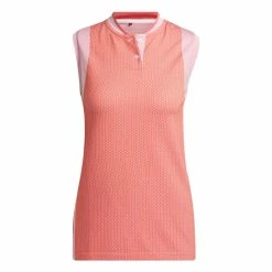 ADIDAS Women's Primeknit Sleeveless Polo -Golf Sales Store adidas womens primeknit sleeveless polo preloved red 04 76864.1676592008
