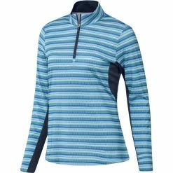 ADIDAS Women's Printed Sun Protection 1/4 Zip -Golf Sales Store adidas womens printed sun protection 1 4 zip crew navy 01 98437.1676578976