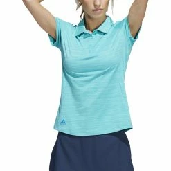 ADIDAS Women's Space-Dyed Polo 25 ADIDAS Women's Space-Dyed Polo -Golf Sales Store adidas womens space dyed polo semi mint rush blue rush 01 30871.1647973321