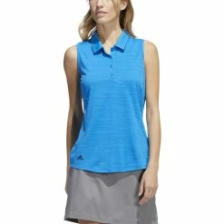 ADIDAS Women's Space-Dyed Sleeveless Polo -Golf Sales Store adidas womens space dyed sleeveless polo blue rush crew navy 01 90333.1647975079