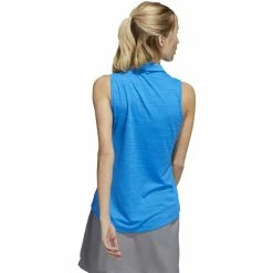 ADIDAS Women's Space-Dyed Sleeveless Polo -Golf Sales Store adidas womens space dyed sleeveless polo blue rush crew navy 02 21162.1647975079