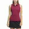 ADIDAS Women's Space-Dyed Sleeveless Polo -Golf Sales Store adidas womens space dyed sleeveless polo legacy burgundy black 01 03430.1647975079