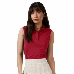 Antigua Women's Tribute Sleeveless Polo -Golf Sales Store antigua womens tribute sleeveless polo dark red 01 94034.1676587189