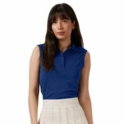 Antigua Women's Tribute Sleeveless Polo -Golf Sales Store antigua womens tribute sleeveless polo dark royal 01 90080.1676584106