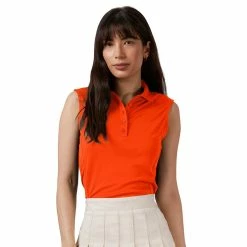 Antigua Women's Tribute Sleeveless Polo -Golf Sales Store antigua womens tribute sleeveless polo mango 01 32846.1676590508