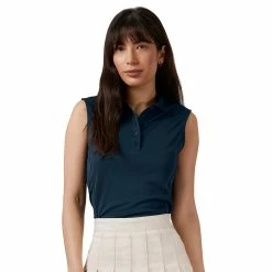 Antigua Women's Tribute Sleeveless Polo -Golf Sales Store antigua womens tribute sleeveless polo navy 01 06908.1676594790