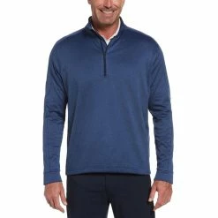 Callaway Midweight Waffle Knit Fleece 1/4 Zip -Golf Sales Store callaway midweight waffle knit fleece 1 4 zip dark moody blue heather 01 29115.1659042872