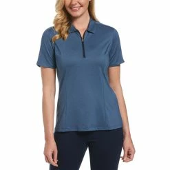 Callaway Women's Tonal Heather 1/4 Zip Polo -Golf Sales Store callaway womens tonal heather 1 4 zip polo true navy heather 01 60302.1654787878