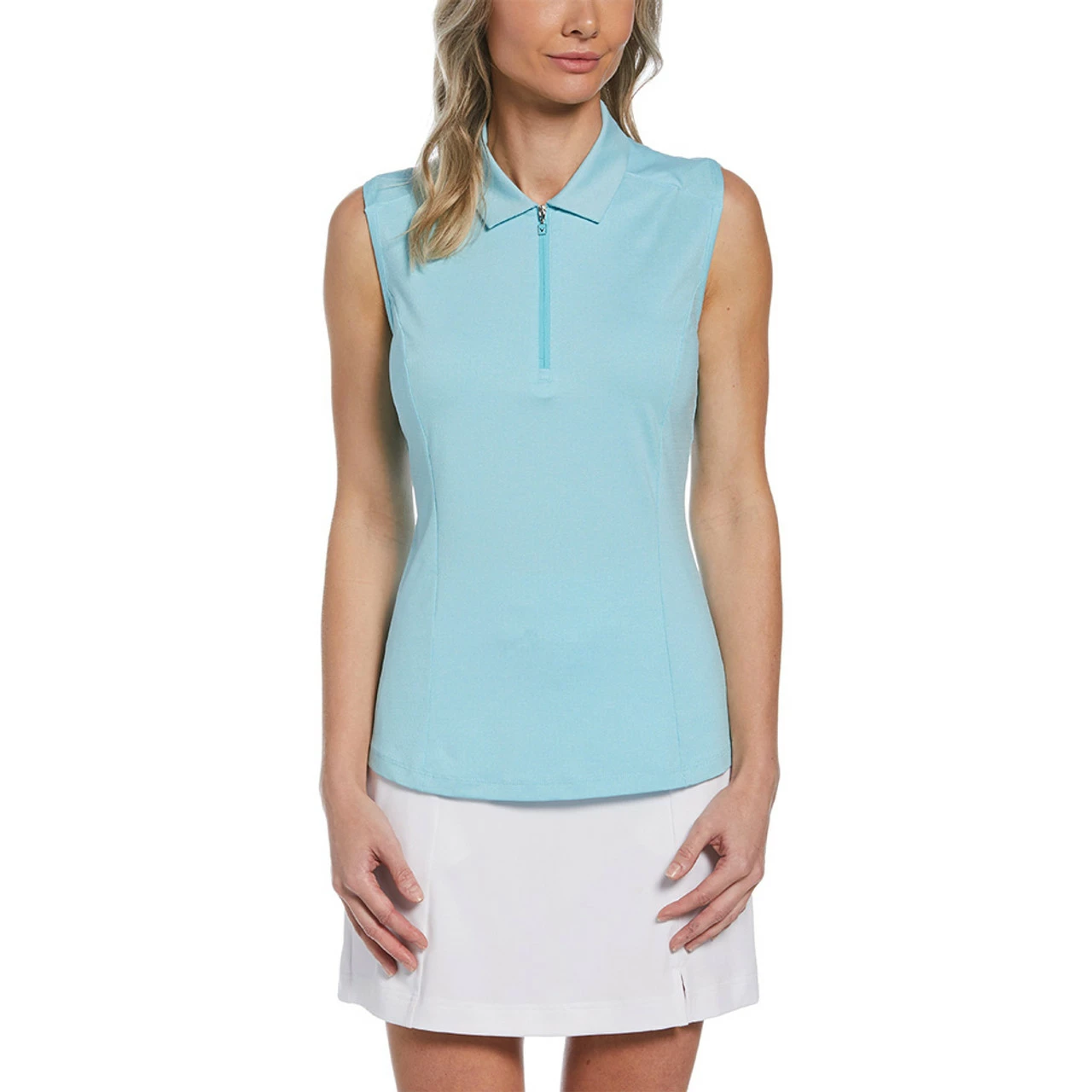 Callaway Women's Tonal Heather Sleeveless Polo 3 Callaway Women's Tonal Heather Sleeveless Polo