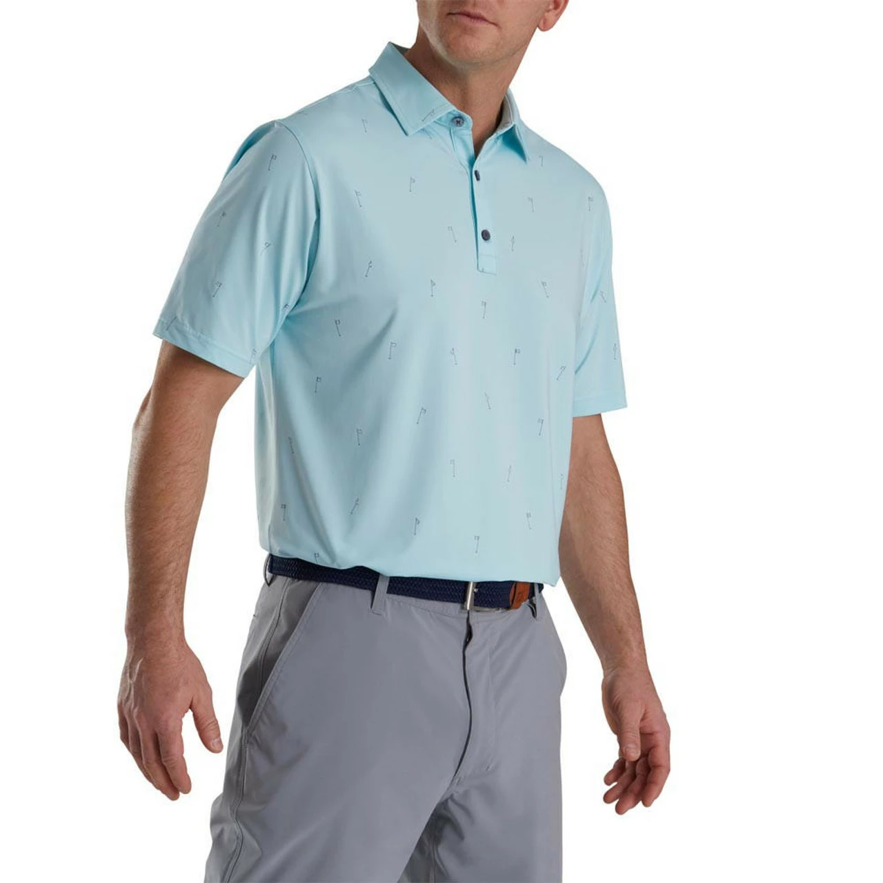 FootJoy 18 Holes Print Lisle Self Collar Polo 3 FootJoy 18 Holes Print Lisle Self Collar Polo