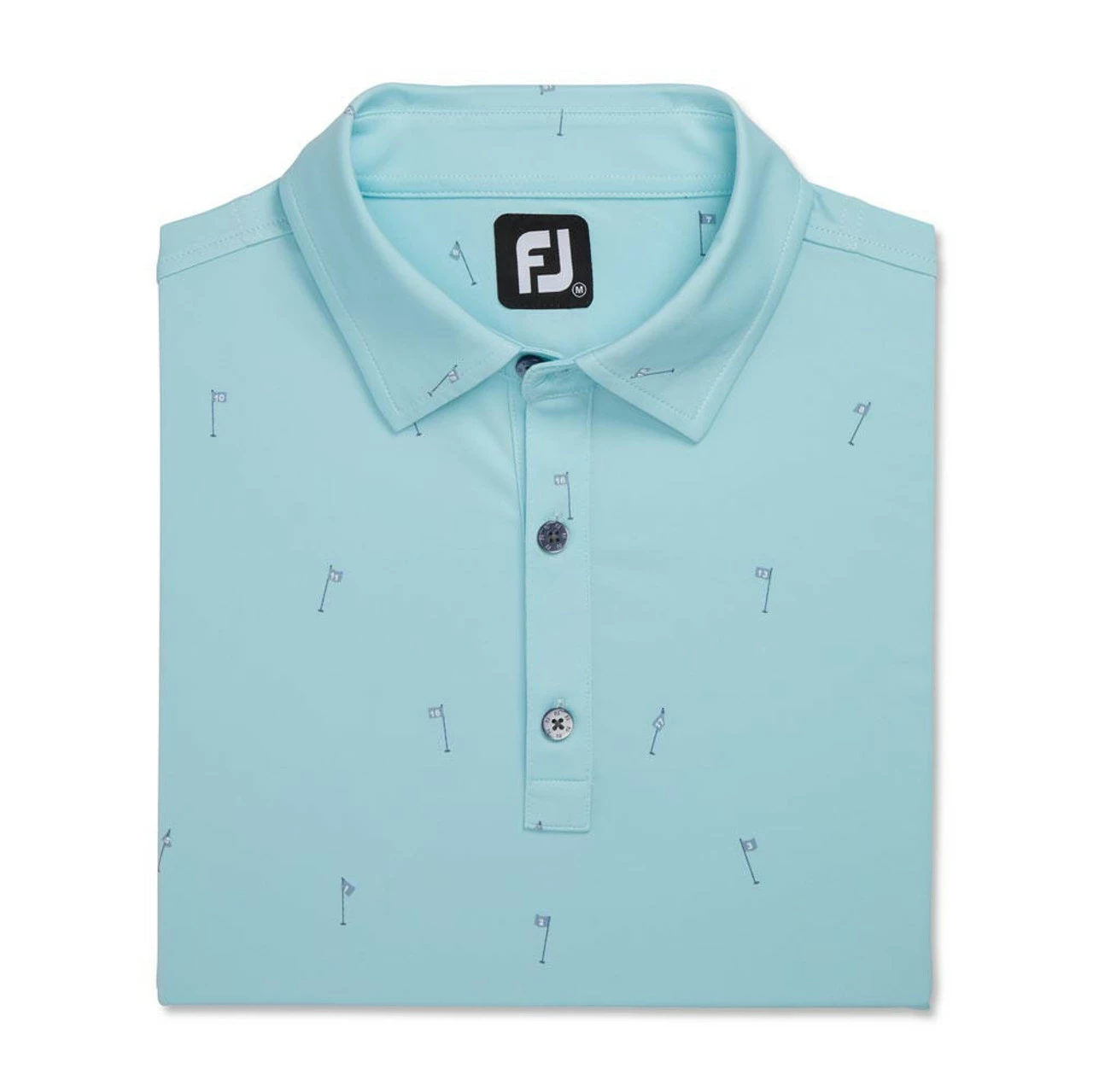 FootJoy 18 Holes Print Lisle Self Collar Polo 6 FootJoy 18 Holes Print Lisle Self Collar Polo - Image 4