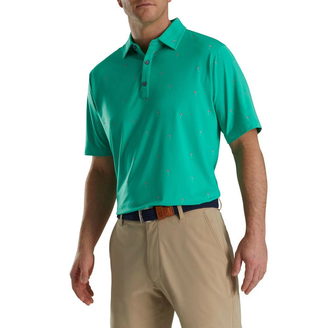 FootJoy 18 Holes Print Lisle Self Collar Polo 11 FootJoy 18 Holes Print Lisle Self Collar Polo - Image 9
