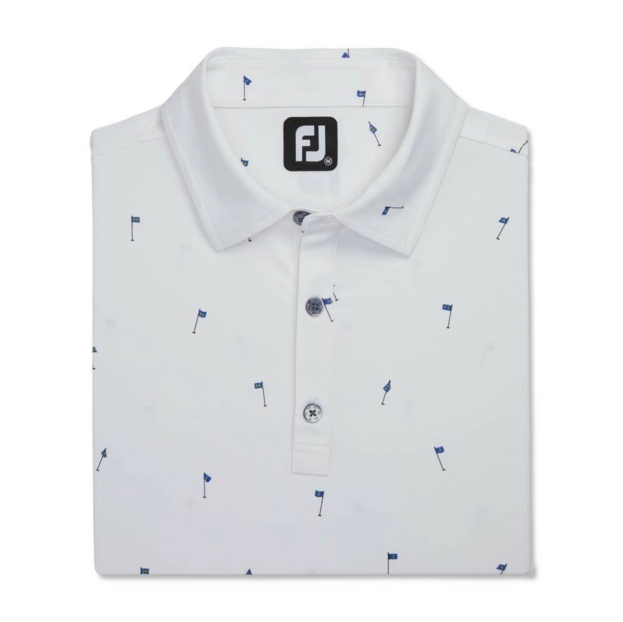 FootJoy 18 Holes Print Lisle Self Collar Polo 10 FootJoy 18 Holes Print Lisle Self Collar Polo - Image 8