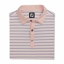 FootJoy Accented Stripe Lisle Self Collar Polo -Golf Sales Store footjoy accented stripe lisle self collar polo quartz pink white graphite 04 71803.1673906075