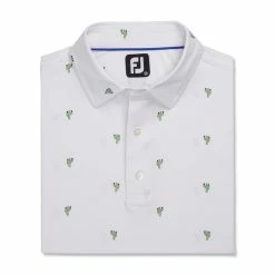 FootJoy Cactus Print Lisle Self Collar Polo -Golf Sales Store footjoy cactus print lisle self collar polo white 04 81522.1673899403