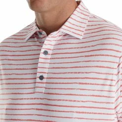 FootJoy Chalk Line Print Stretch Pique Self Collar Polo 20 FootJoy Chalk Line Print Stretch Pique Self Collar Polo -Golf Sales Store footjoy chalk line print stretch pique self collar polo white coral 03 47598.1673905136