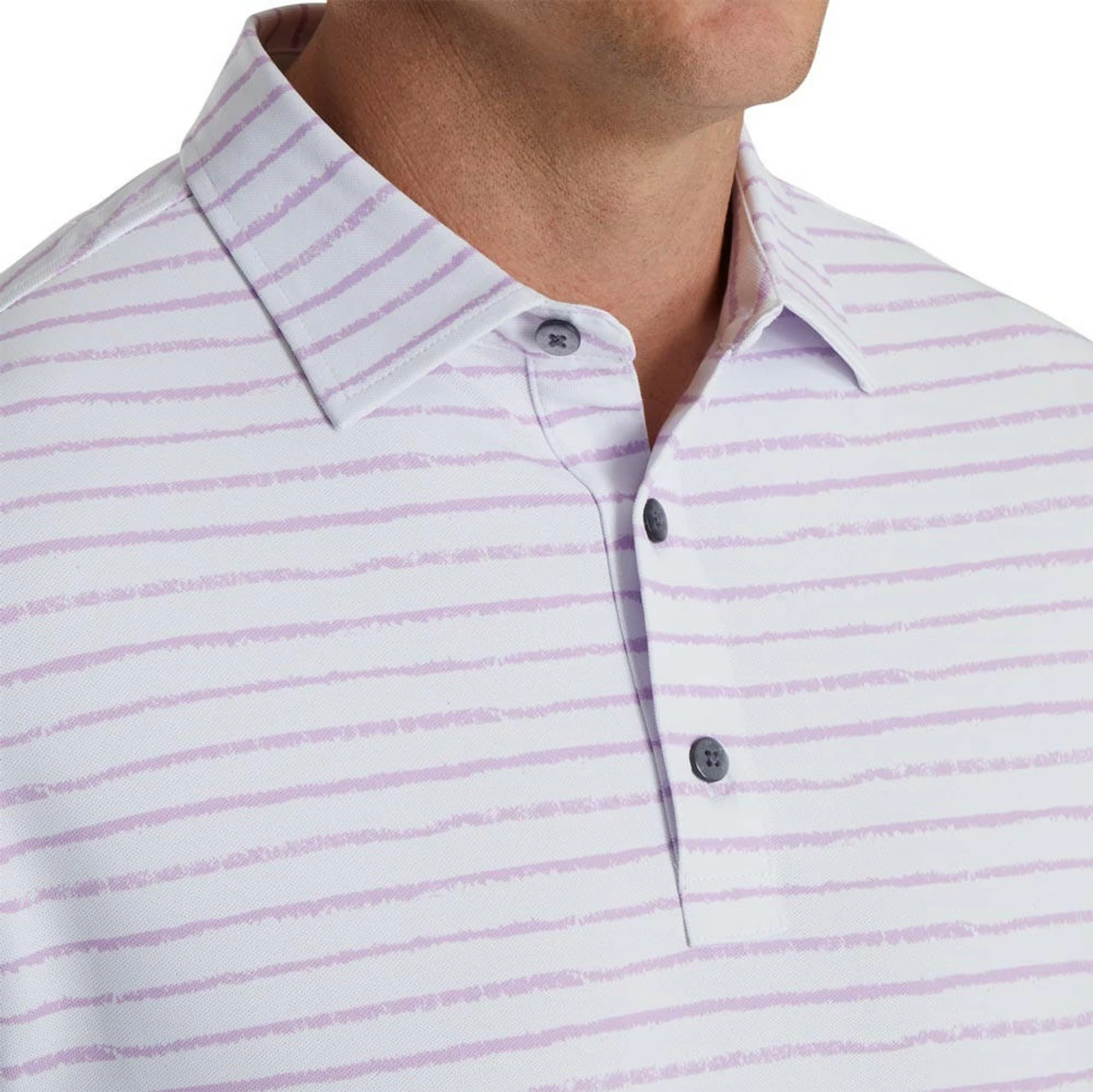 FootJoy Chalk Line Print Stretch Pique Self Collar Polo 5 FootJoy Chalk Line Print Stretch Pique Self Collar Polo - Image 3
