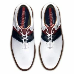 FootJoy Men's DryJoys Premiere Series Packard Golf Shoes -Golf Sales Store footjoy dryjoys premiere series packard golf shoes white navy red 03 92281.1676576785