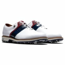 FootJoy Men's DryJoys Premiere Series Packard Golf Shoes -Golf Sales Store footjoy dryjoys premiere series packard golf shoes white navy red 05 48751.1676576786