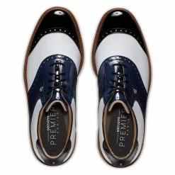 FootJoy Men's DryJoys Premiere Series Wilcox Golf Shoes 28 FootJoy Men's DryJoys Premiere Series Wilcox Golf Shoes -Golf Sales Store footjoy dryjoys premiere series wilcox golf shoes navy white 03 49079.1679063038