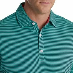 FootJoy Feeder Stripe Mix Stretch Pique Self Collar Polo -Golf Sales Store footjoy feeder stripe mix stretch pique self collar polo navy sea green 03 88271.1673902056