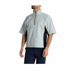 FootJoy FJ Hydrolite Short Sleeve Rain Shirt -Golf Sales Store footjoy fj hydrolite short sleeve rain shirt black silver lime 02 04679.1676494361