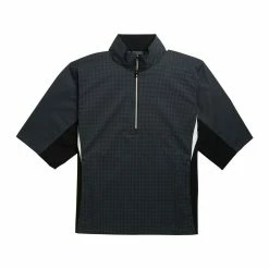 FootJoy FJ Hydrolite Short Sleeve Rain Shirt -Golf Sales Store footjoy fj hydrolite short sleeve rain shirt charcoal black houndstooth 01 59041.1676494364