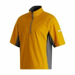 FootJoy FJ Hydrolite Short Sleeve Rain Shirt -Golf Sales Store footjoy fj hydrolite short sleeve rain shirt mustard charcoal black 01 53492.1676494358