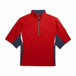 FootJoy FJ Hydrolite Short Sleeve Rain Shirt -Golf Sales Store footjoy fj hydrolite short sleeve rain shirt red navy heather white 01 50526.1676494365