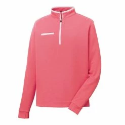 FootJoy Fleece 1/4 Zip With Contrast Trim -Golf Sales Store footjoy fleece 1 4 zip with contrast trim cape red white 01 85069.1632772100