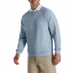 FootJoy French Terry Crewneck -Golf Sales Store footjoy french terry crewneck dove grey heather 01 84263.1673906399