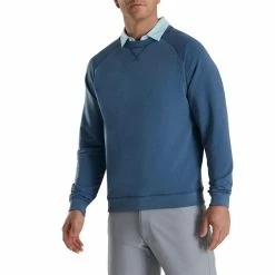 FootJoy French Terry Crewneck -Golf Sales Store footjoy french terry crewneck ink heather 01 69774.1673900337