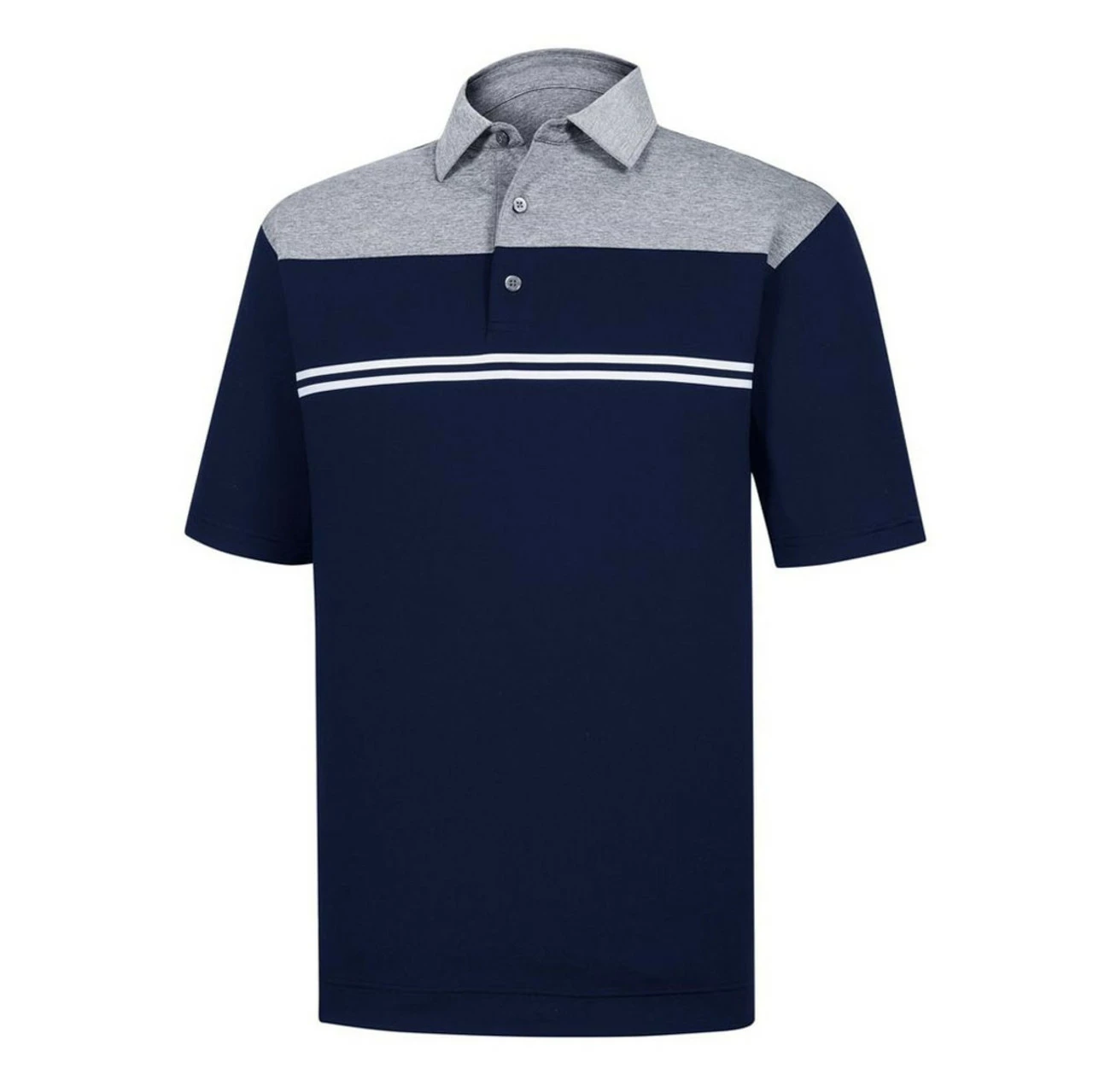 FootJoy Heather Color Block Lisle Self Collar Polo 6 FootJoy Heather Color Block Lisle Self Collar Polo - Image 4