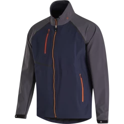 FootJoy HydroTour Rain Jacket 18 FootJoy HydroTour Rain Jacket -Golf Sales Store footjoy hydrotour rain jacket navy charcoal orange 01 82710.1646061159