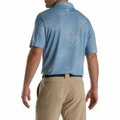 FootJoy Jungle Leaf Print Lisle Self Collar Polo -Golf Sales Store footjoy jungle leaf print lisle self collar polo denim dusty purple 02 50252.1673904451