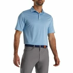 FootJoy Lisle Classic Pencil Stripe Polo -Golf Sales Store footjoy lisle classic pencil stripe polo blue white 01 81634.1673903469