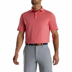 FootJoy Lisle Classic Pencil Stripe Polo -Golf Sales Store footjoy lisle classic pencil stripe polo flamingo white 01 43758.1673903552
