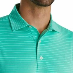 FootJoy Lisle Classic Pencil Stripe Polo -Golf Sales Store footjoy lisle classic pencil stripe polo green white 03 12127.1673899876