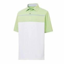 FootJoy Lisle Engineered Pinstripe Self Collar Polo -Golf Sales Store footjoy lisle engineered pinstripe self collar polo white lime grey 01 38857.1632336617