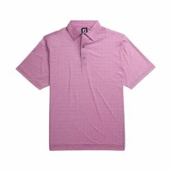 FootJoy Lisle Plaid Print Self Collar Polo -Golf Sales Store footjoy lisle plaid print self collar polo iced berry 01 37085.1632410257