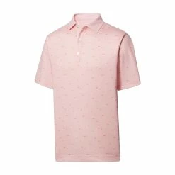 FootJoy Lisle School Of Fish Print Self Collar Polo -Golf Sales Store footjoy lisle school of fish print self collar polo quartz pink 01 17929.1648732955