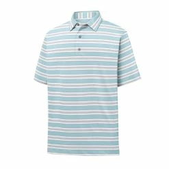 FootJoy Lisle Traditional Stripe Self Collar Polo -Golf Sales Store footjoy lisle traditional stripe self collar polo ice blue white grey 01 90999.1632336829