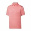 FootJoy Lisle Triple Pinstripe Self Collar Polo -Golf Sales Store footjoy lisle triple pinstripe self collar polo coral 01 76777.1676580959