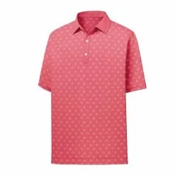 FootJoy Lisle Weather Print Self Collar Polo -Golf Sales Store footjoy lisle weather print self collar polo cape red 01 92257.1632336140