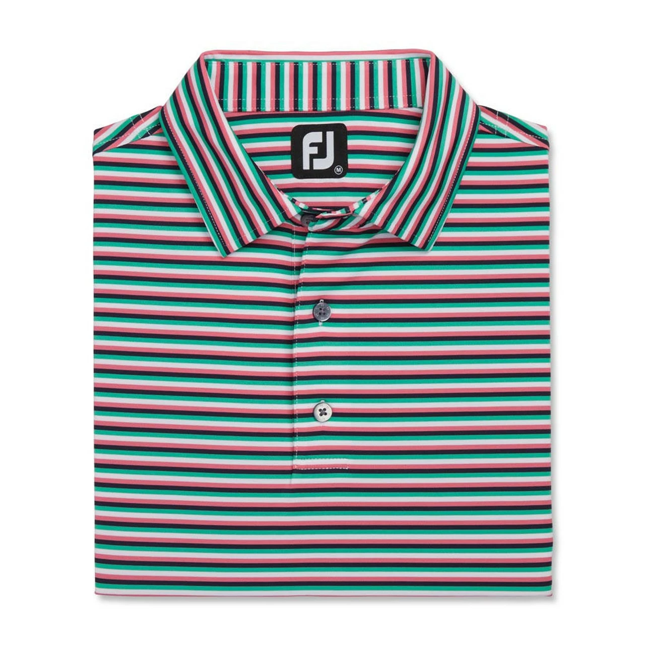 FootJoy Multi Stripe Lisle Self Collar Polo 6 FootJoy Multi Stripe Lisle Self Collar Polo - Image 4