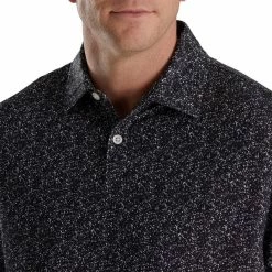 FootJoy Paint Splatter Print Lisle Self Collar Polo -Golf Sales Store footjoy paint splatter print lisle self collar polo black white 03 70852.1673904902