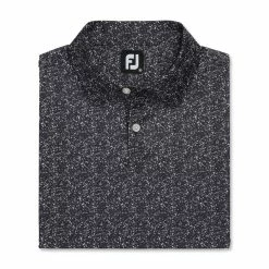 FootJoy Paint Splatter Print Lisle Self Collar Polo -Golf Sales Store footjoy paint splatter print lisle self collar polo black white 04 05179.1673905634